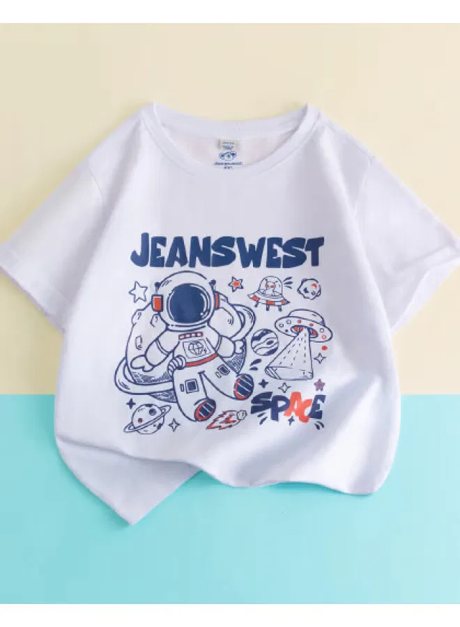 Футболка с коротким рукавом и графическим принтом для мальчиков Jeanswest, белый