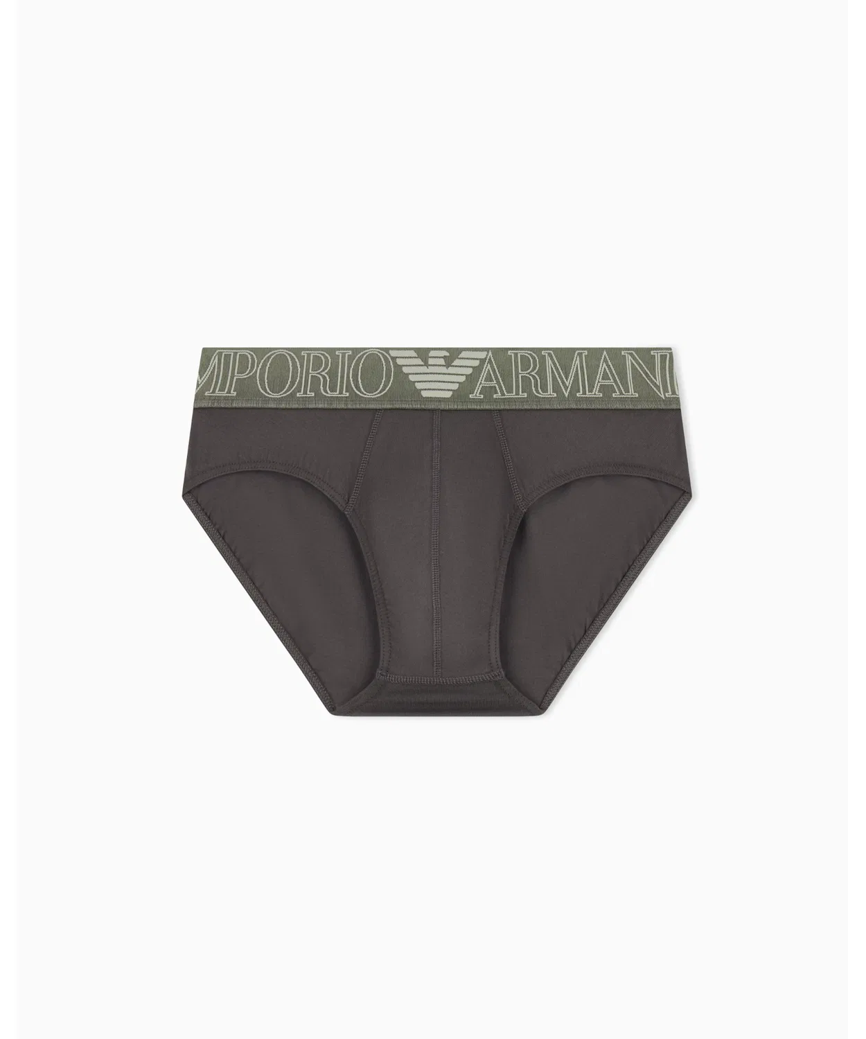 Мужские трусы-брифы с логотипом Organic Jersey EMPORIO ARMANI, Темно-коричневый
