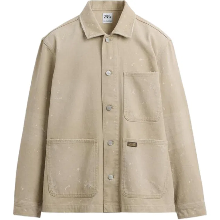 Мужская куртка с лацканами Beige ZARA, Beige
