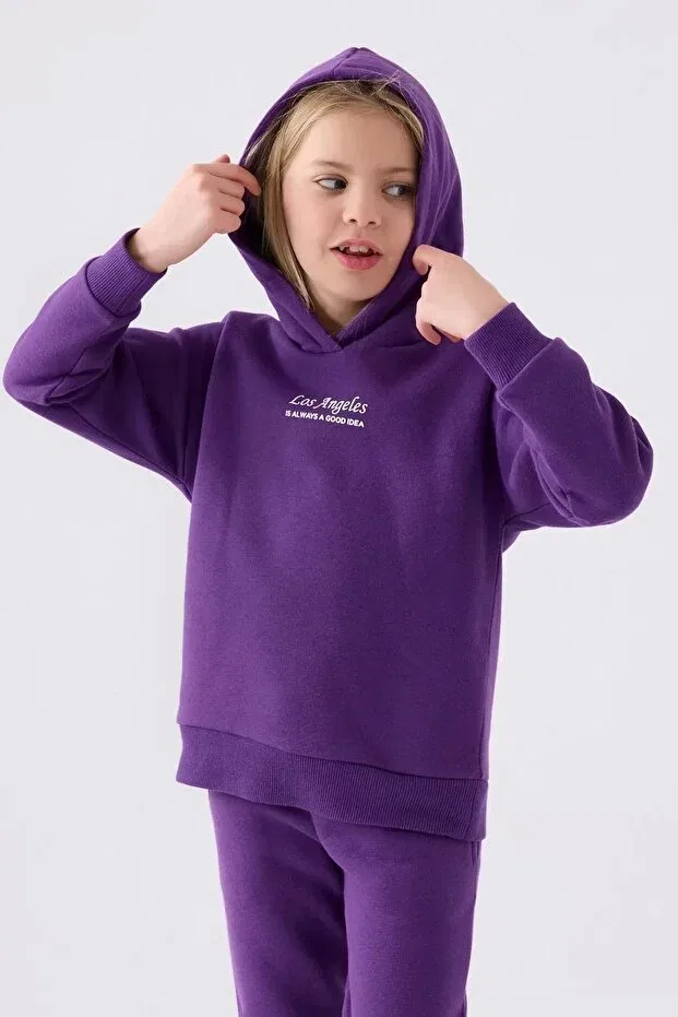 Детский спортивный костюм для девочек с капюшоном Roly Poly, Purple — фото 2