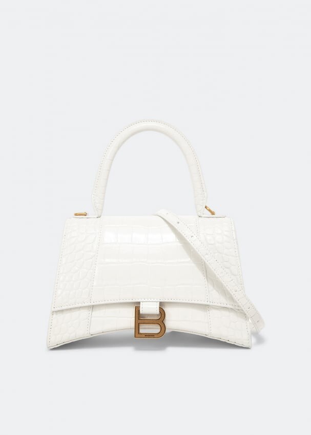 

Сумка BALENCIAGA Hourglass S top handle bag, белый
