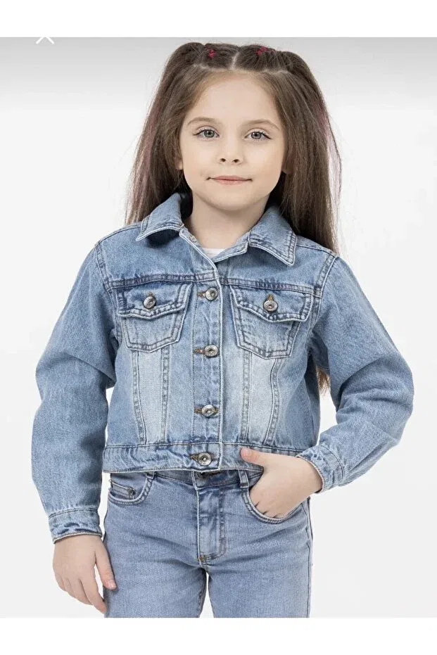 Детская джинсовая куртка для девочек с детальными карманами Dmb Boys & Girls, Blue