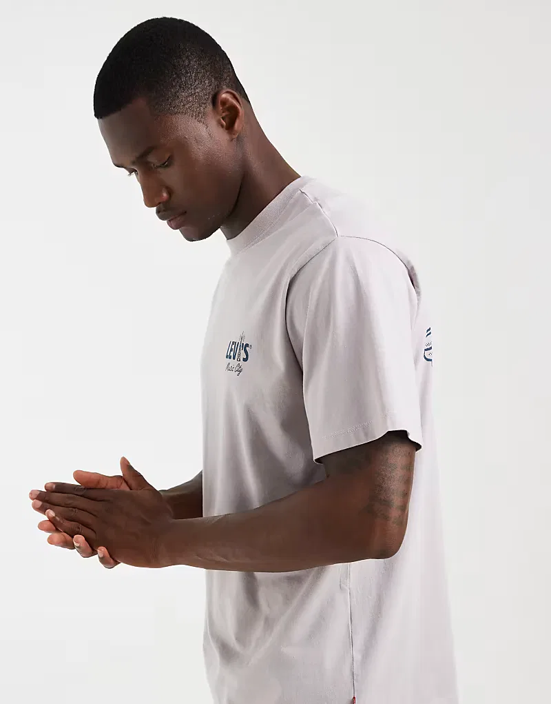 Футболка винтажная с графикой Levi's, серый — фото 4