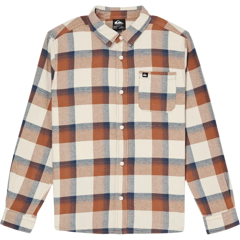 Детская рубашка с длинным рукавом Quiksilver Motherfly Plaid, Brown