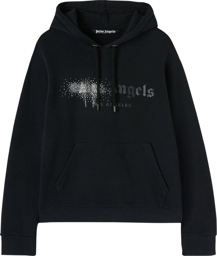 

Худи Palm Angels Rhinestone Sprayed Hoody 'Black', черный