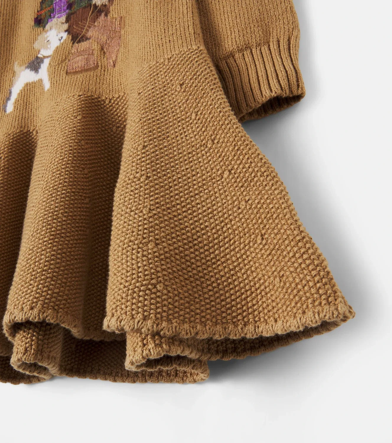 Платье хлопковое Polo Bear Polo Ralph Lauren Kids, бежевый — фото 4