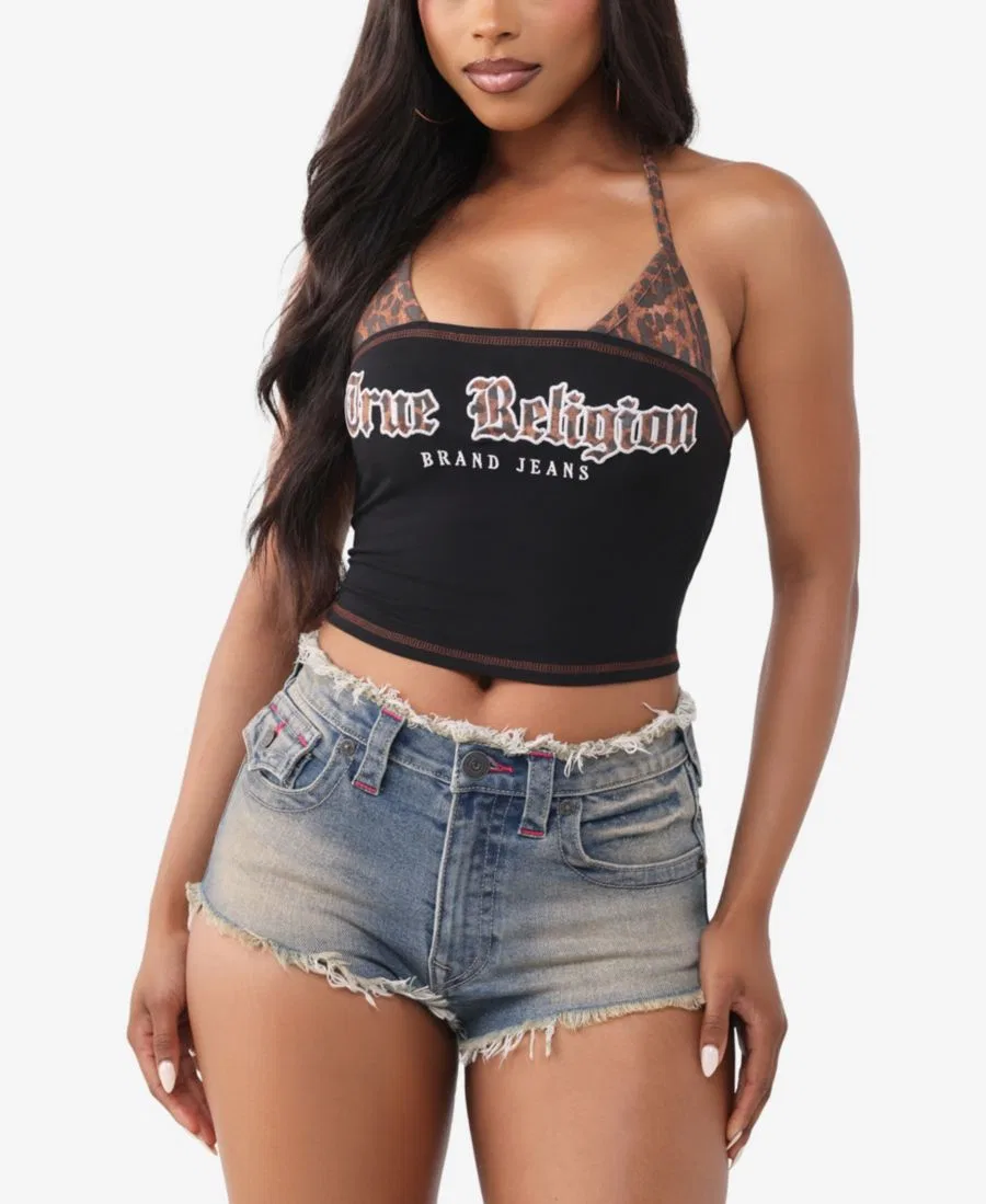 Топ-бандо с принтом, без рукавов True Religion, Black