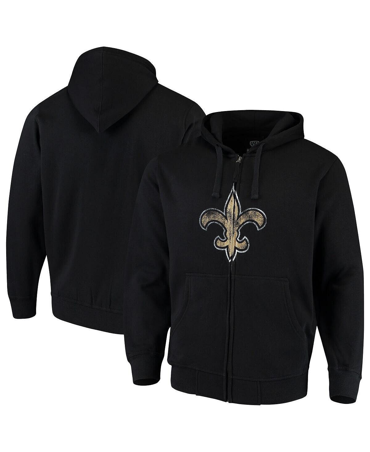 

Мужская черная худи с логотипом new orleans saints primary на молнии во всю длину G-III Sports by Carl Banks, черный