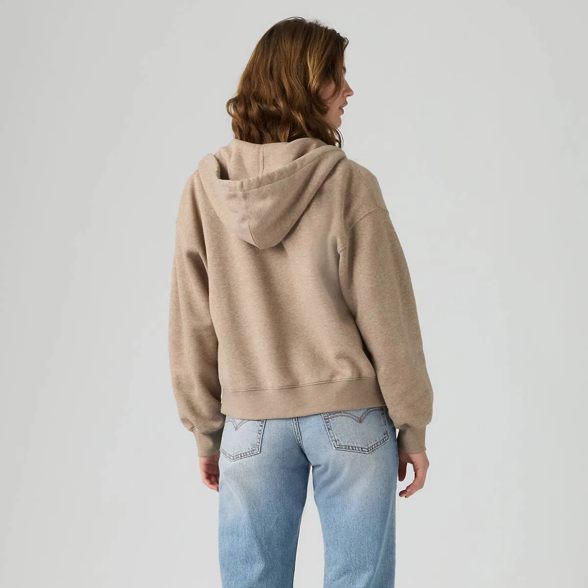 Повседневная толстовка на молнии Levi's, Taupe Gray Heather - Brown — фото 4