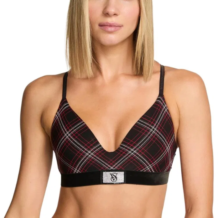 Женский бюстгальтер Victoria's Secret Fashion Show Collection, Black Red Plaid