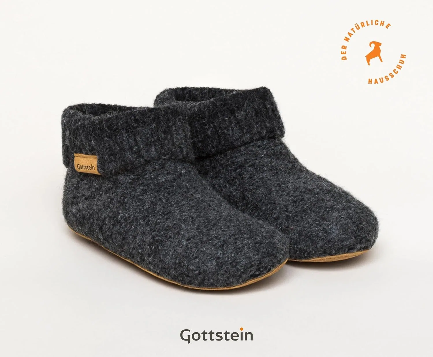 Вязаные войлочные домашние тапочки Gottstein для мужчин и женщин, изготовленные из 100% натуральной шерсти, Charcoal — фото 4