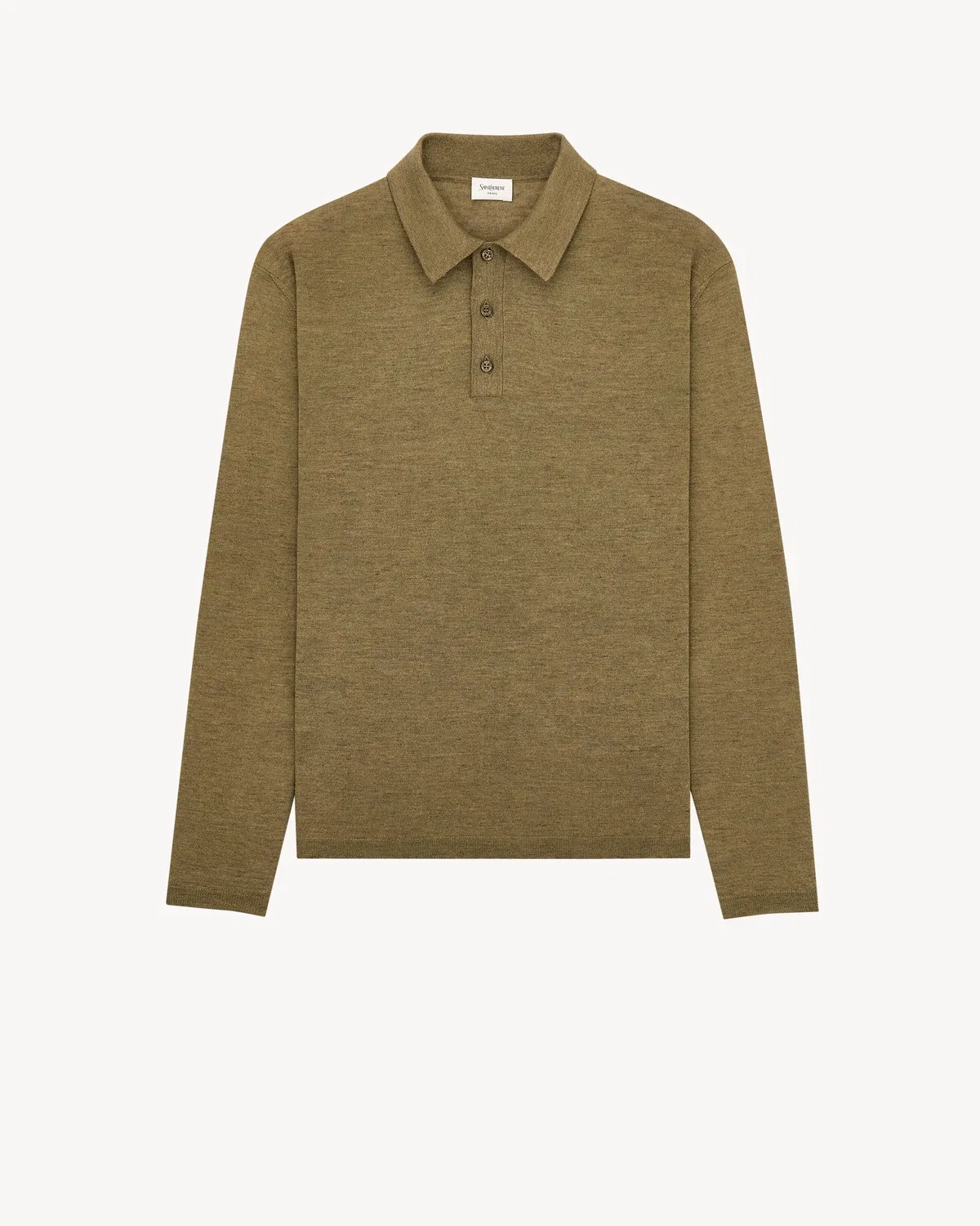 Поло из кашемира, шелка и льна SAINT LAURENT, зеленый