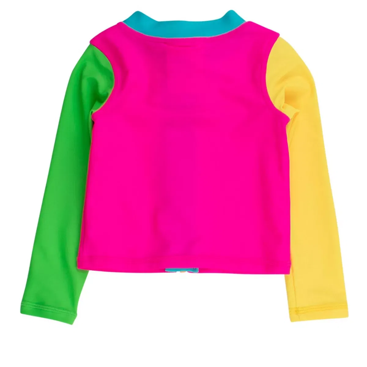 Детский рашгард с длинным рукавом на молнии RuffleButts, Neon Color Block — фото 2