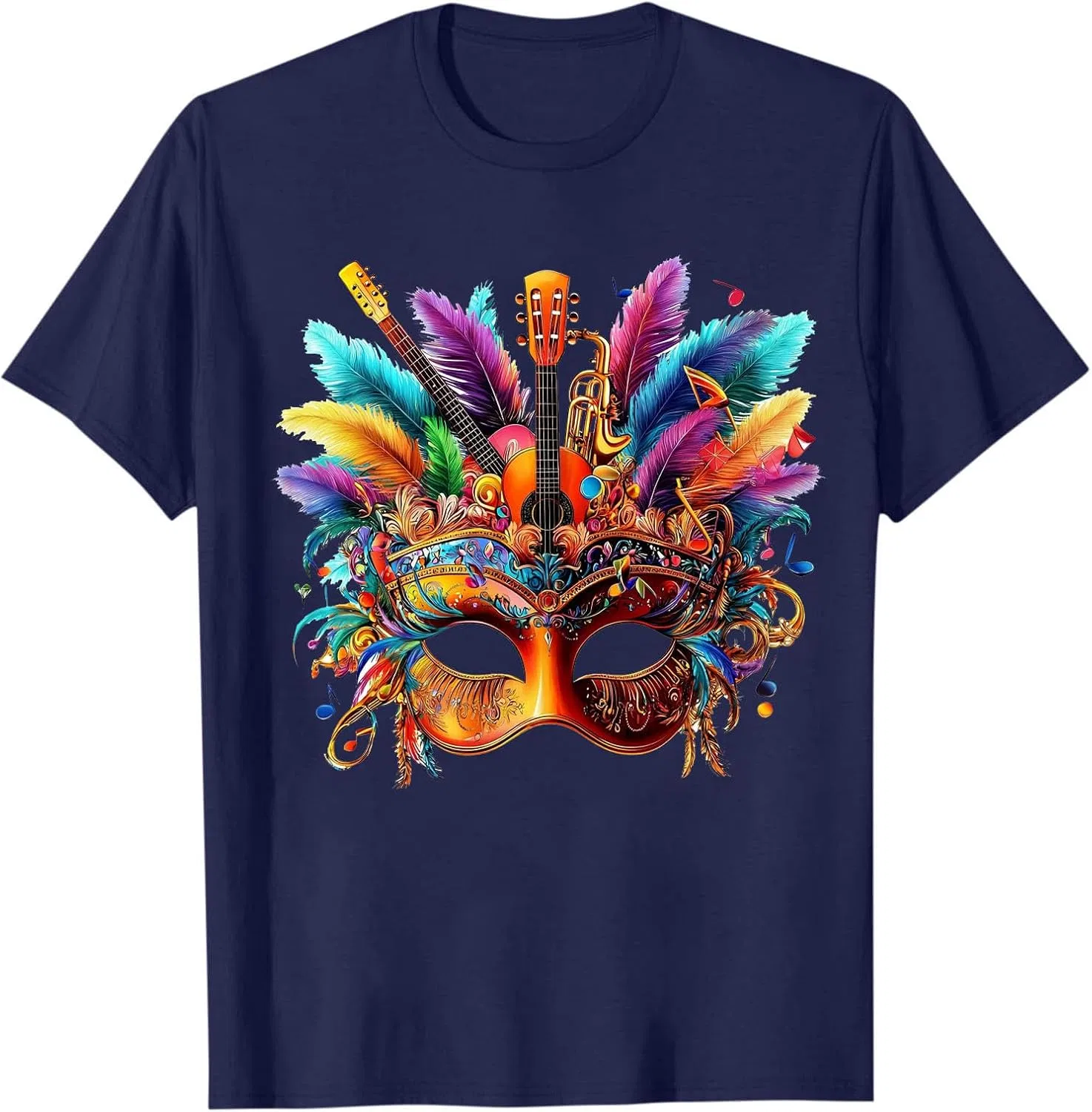 Мужская футболка свободного кроя с принтом Carnival, Dark Blue — фото 2