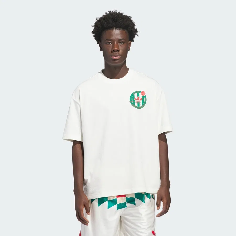Футболка с принтом Originals Basketball Crest adidas, Бело-синий