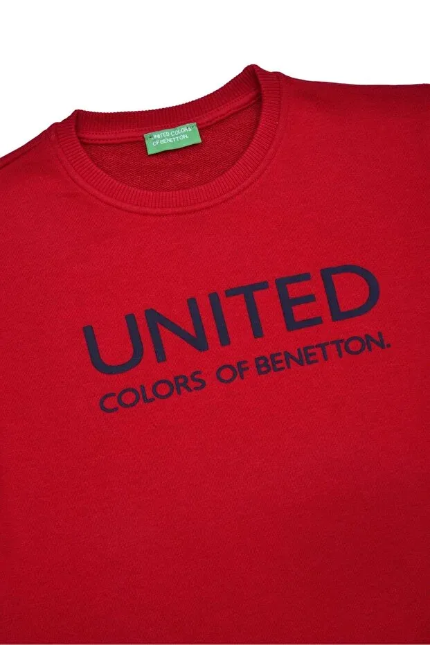 Детские свитшот для мальчиков с принтом Benetton, Red United Colors Of Benetton — фото 2