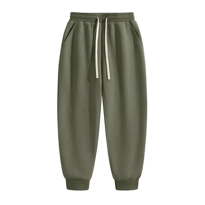 Детские утепленные спортивные штаны на флисе с манжетами MINISO, Gray Green