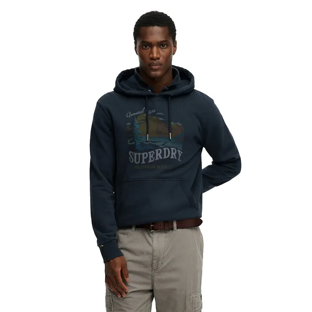 Худи Mountain Relaxed Fit Superdry, синий