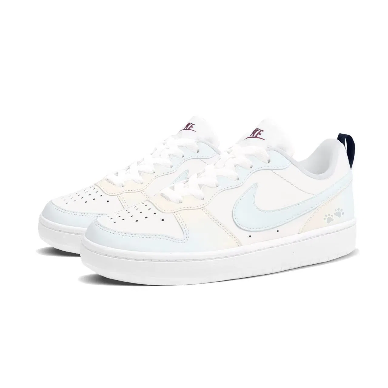 Детские скейтбордические кроссовки с синтетической кожей Nike Court Borough, Butter White Blue — фото 4