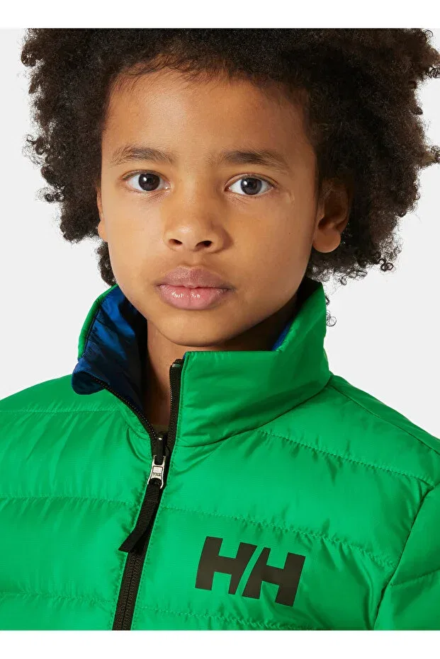 Детское пальто для мальчиков с принтом Helly Hansen, Зеленое — фото 2