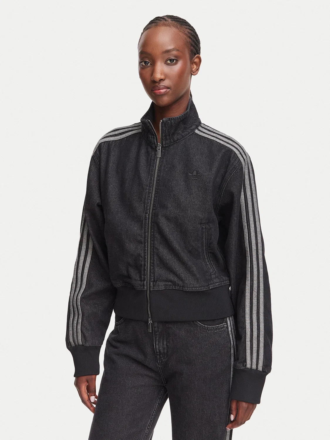 Женская толстовка стандартного кроя Firebird Denim Tracktop Adidas, черный