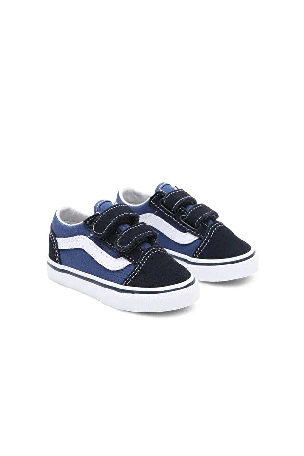 Детские кеды для девочек на шнуровке Old School Vans, Темно-Синий — фото 3