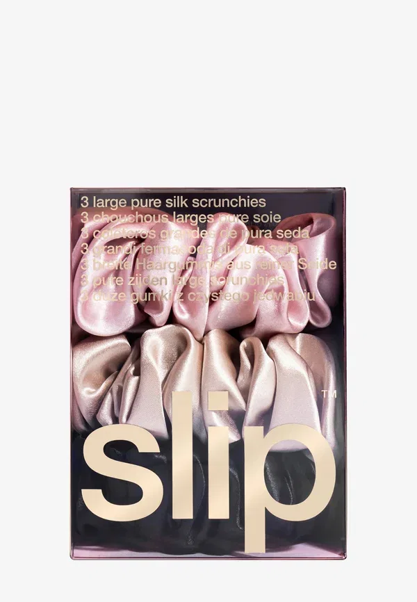 Резинки для волос шелковые, комплект из 3 штук Pure silk large scrunchies Slip, Multi, мультиколор — фото 2