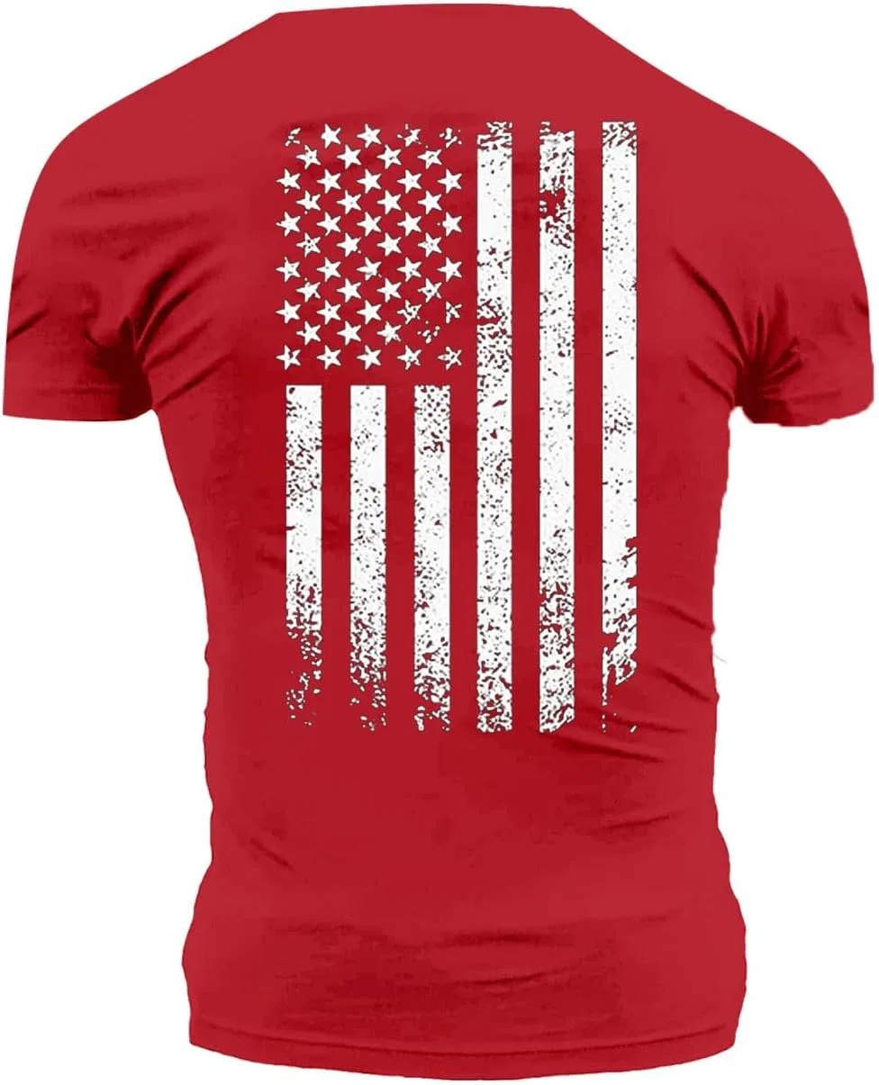 Мужская футболка с американским флагом Slim Fit, Red — фото 3