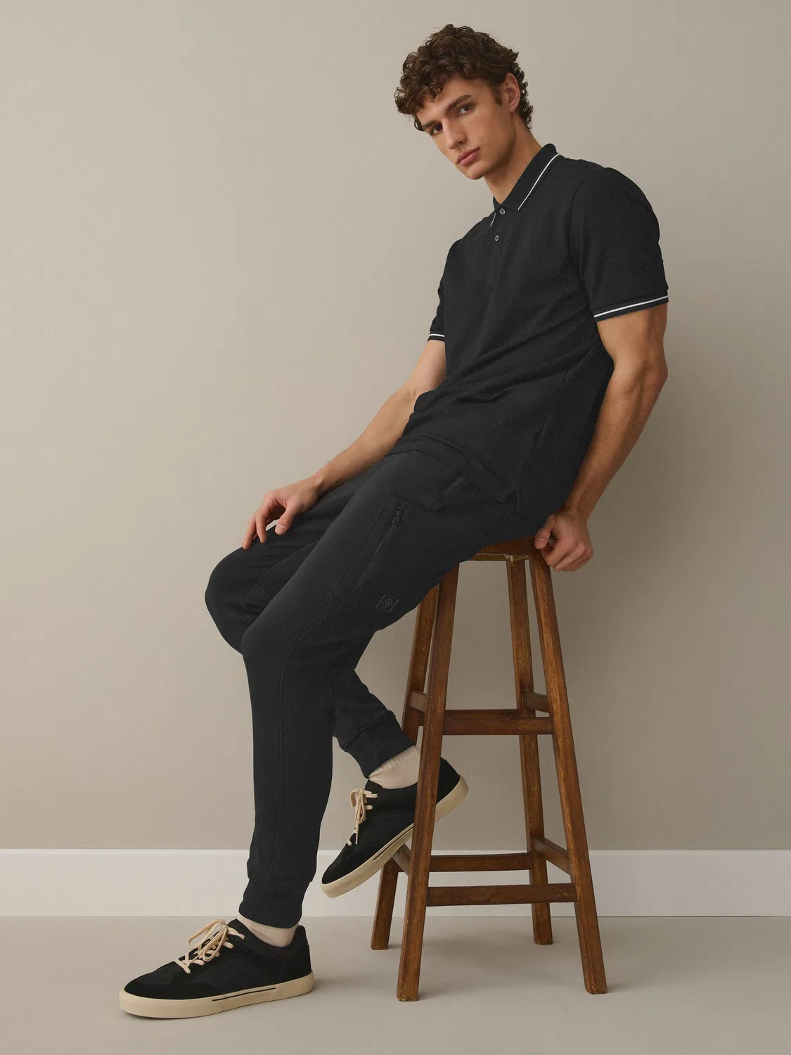 Джоггеры утилитарные, Slim Fit, Black Utility Brushback Next, черный — фото 3