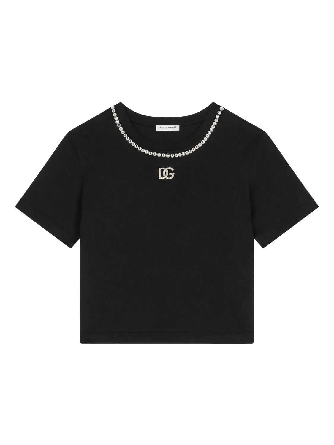 Футболка с кристаллическим декором Dolce & Gabbana, черный