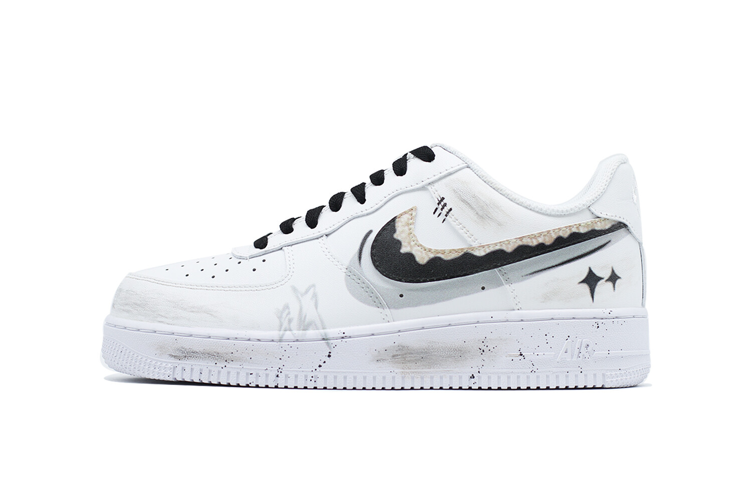 

Кроссовки для скейтбординга Air Force 1 женские с низким верхом, белый/черный Nike