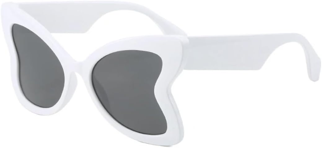 

Солнцезащитные очки с розовым леопардовым принтом и бабочками для женщин и мужчин, модные, роскошные, дизайнерские, винтажные, в стиле панк, с крупной оправой SZVVBKK, White Black