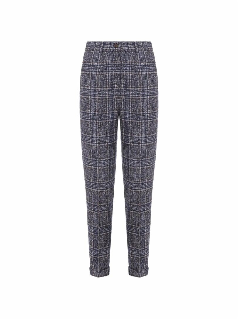 

Укороченные брюки в клетку Kiton, Серый, Укороченные брюки в клетку Kiton