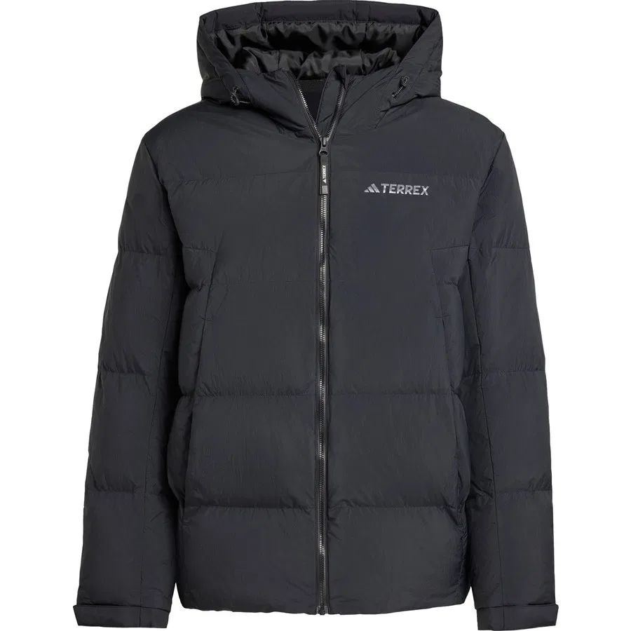 Мужской пуховик с капюшоном Multi Climawarm adidas, Черно-серый — фото 3