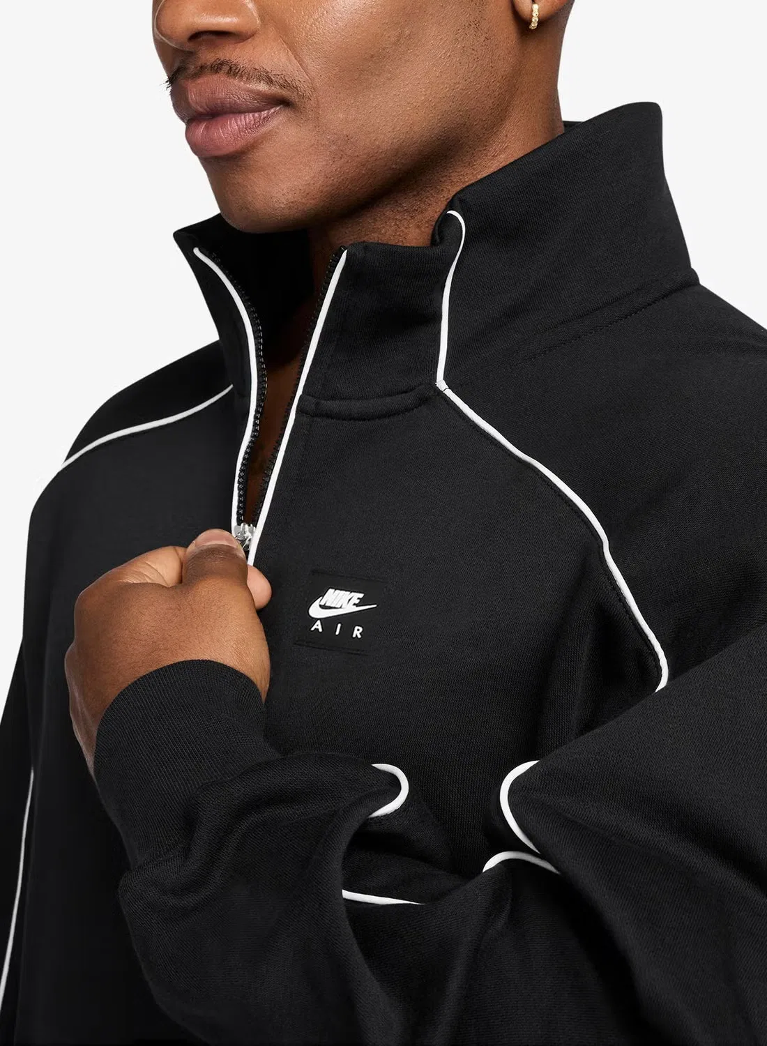 Свитшот на молнии с принтом Air баскетбольный Nike, черный — фото 3