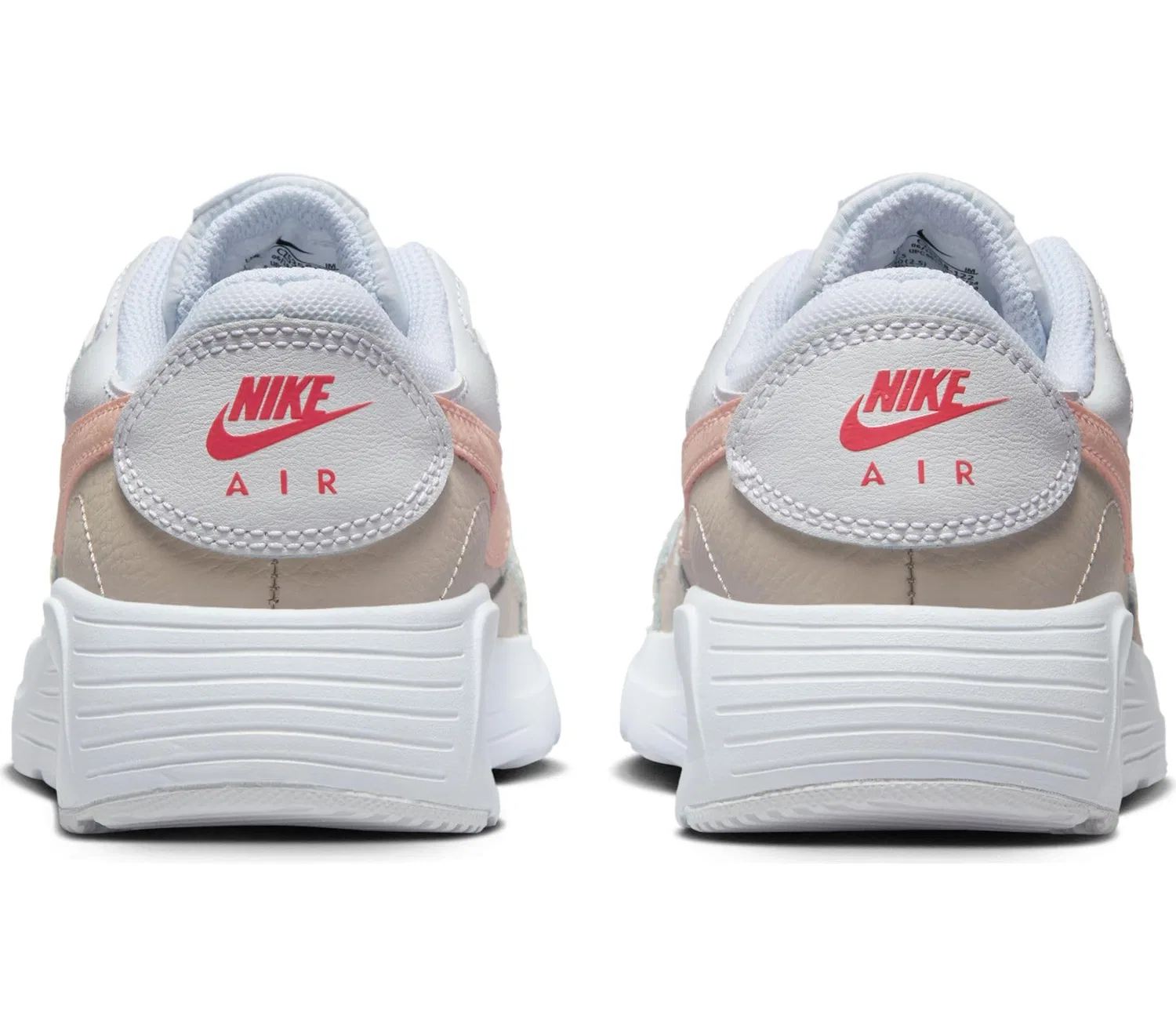 Детские кроссовки для девочек с шнуровкой Air Max SC NIKE, White Echo Pink Lt Orewood Brn — фото 3