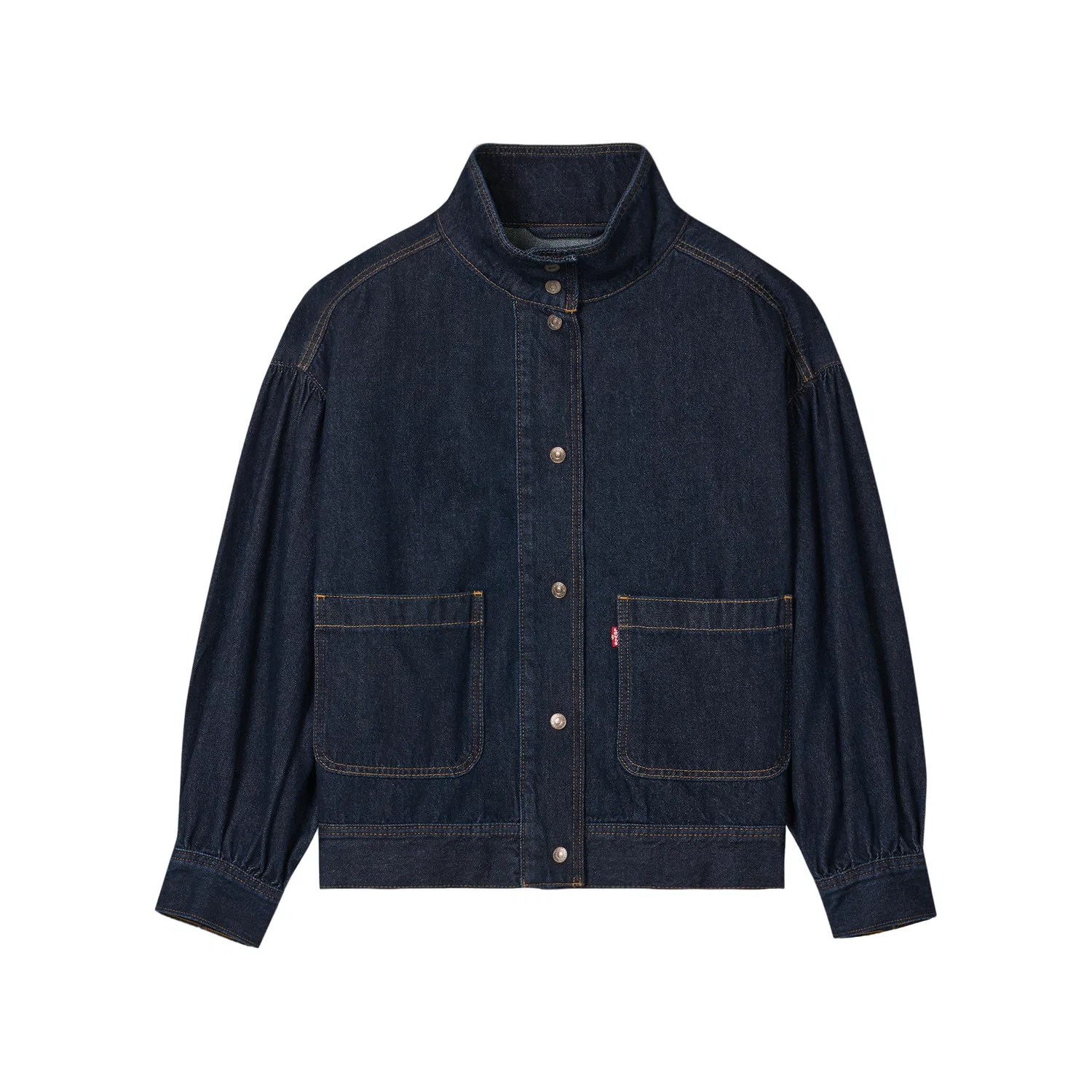 Женское джинсовое пальто с воротником-стойкой Levis, Dark Blue