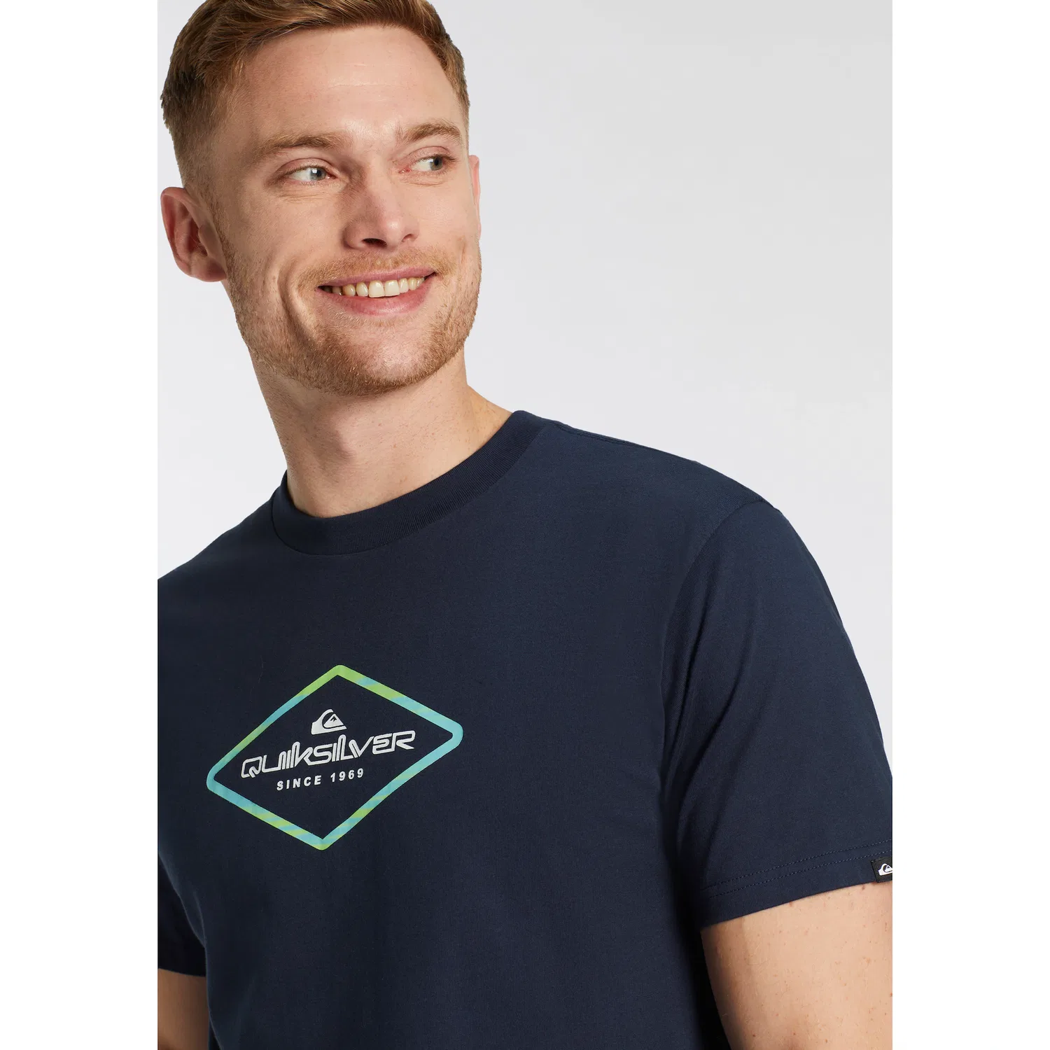 Детская хлопковая футболка с принтом Quiksilver, White/Navy — фото 4