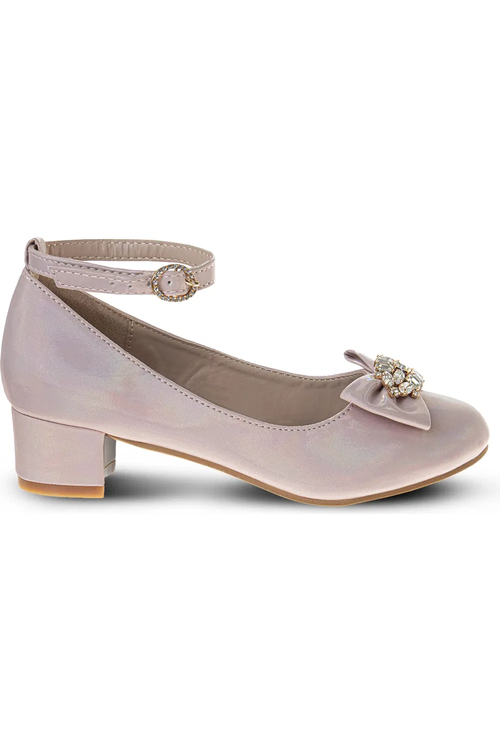 Детские туфли на каблуке с пряжкой Badgley Mischka Collection, розовый — фото 2