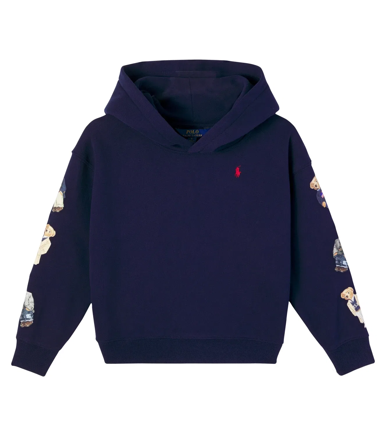 Худи с капюшоном из флиса с принтом Polo Ralph Lauren Kids, синий