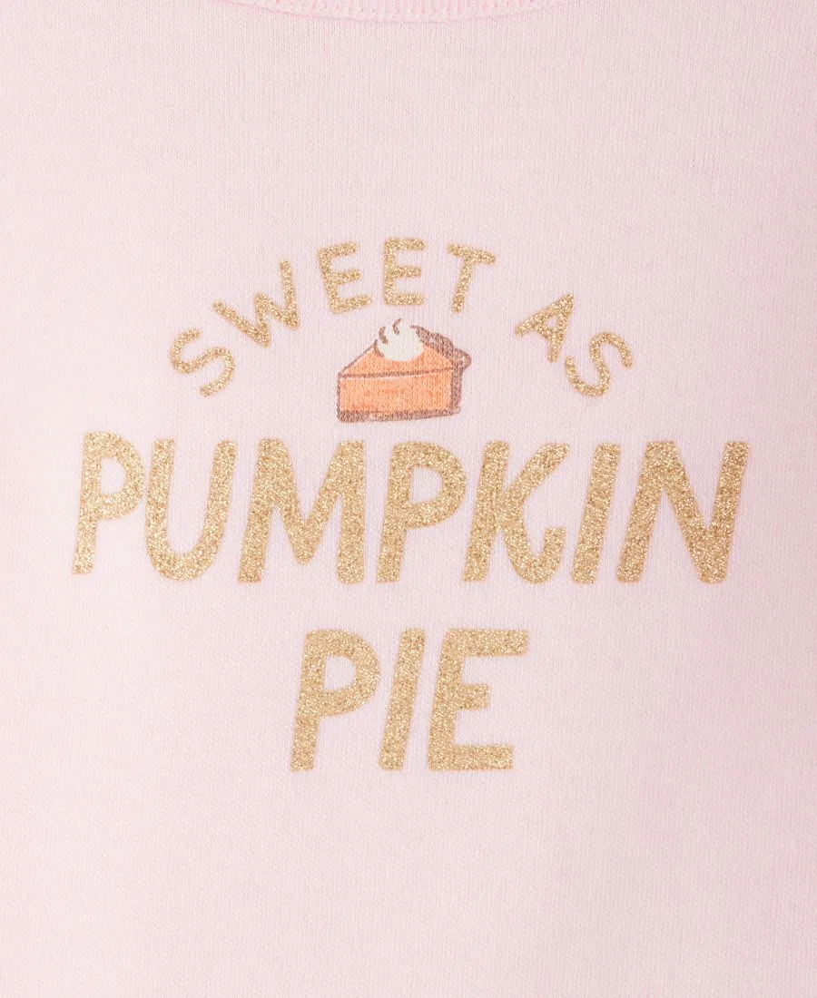 Детская футболка с длинным рукавом с принтом Sweet as Pumpkin Pie First Impressions, Pink Polish — фото 3