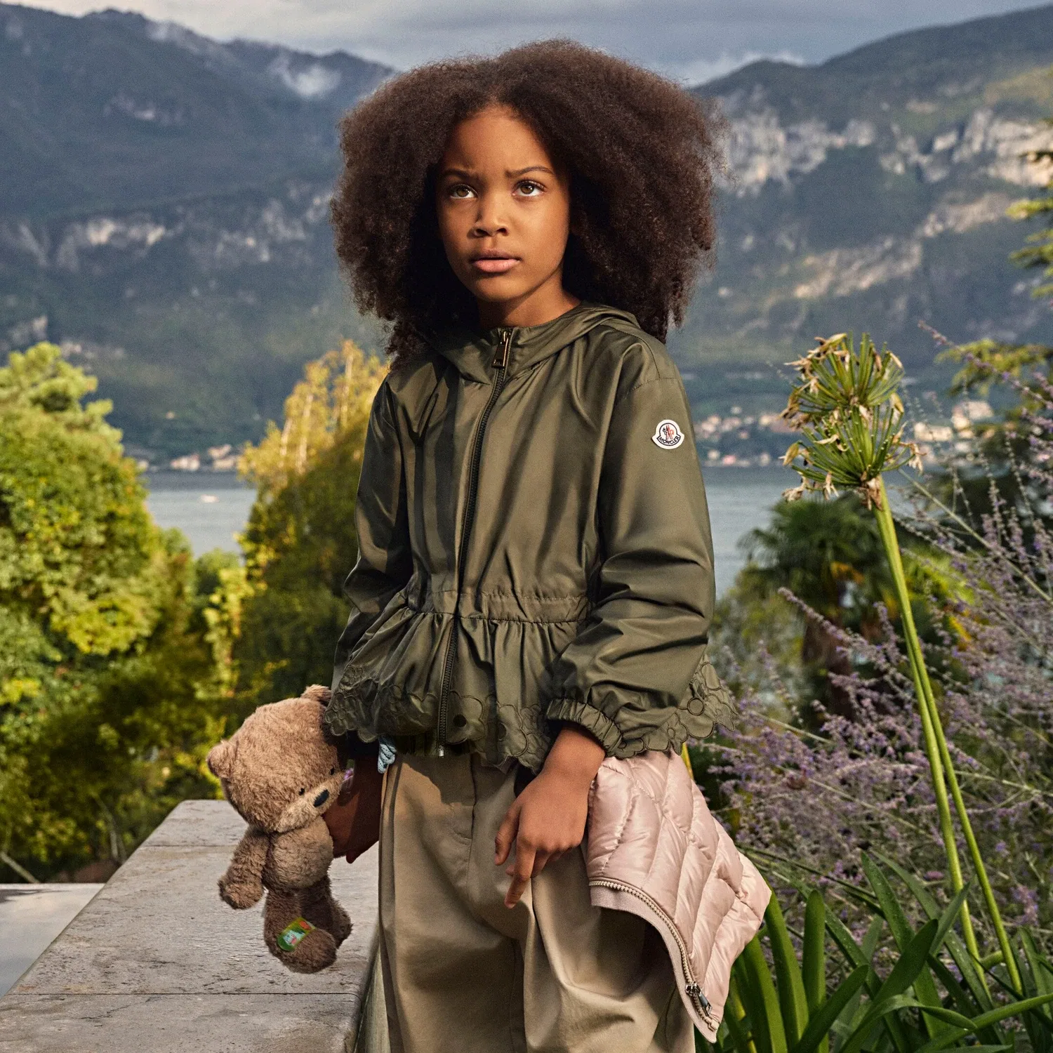Легкая куртка с капюшоном Manolya Moncler Enfant, зеленый — фото 4