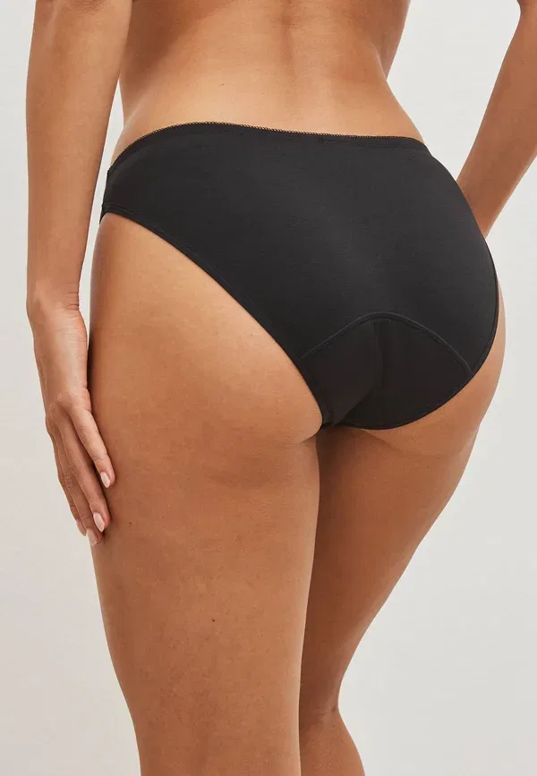 Комплект из 3 трусов хлопковый Body-hugging Medium flow essential period knickers Next, черный — фото 2