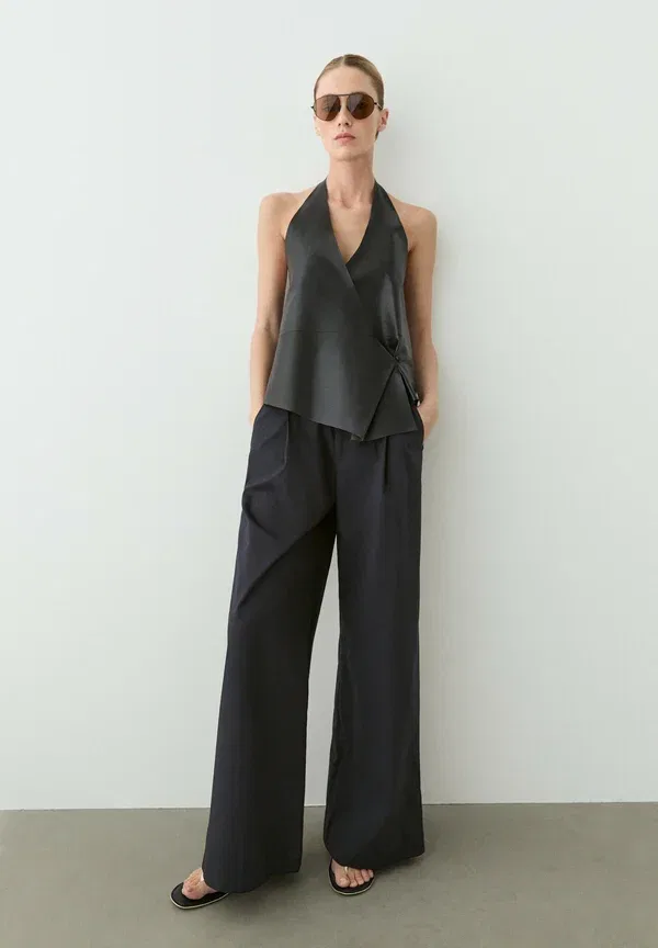 Брюки из хлопка с эластаном Trousers Massimo Dutti, dark blue, темно-синий — фото 2