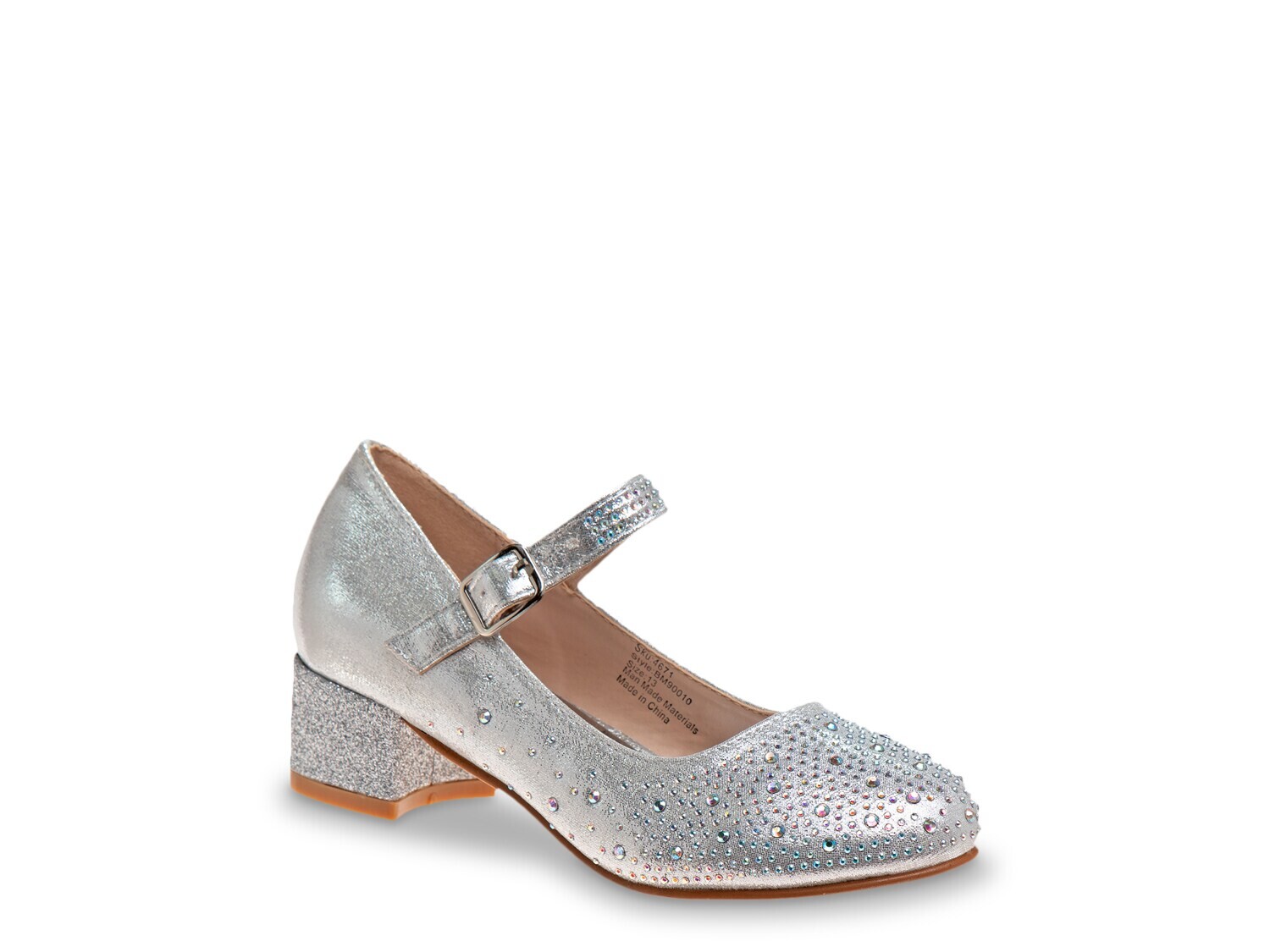 

Туфли детские Badgley Mischka Jasmine Mary Jane, серебряный металлик