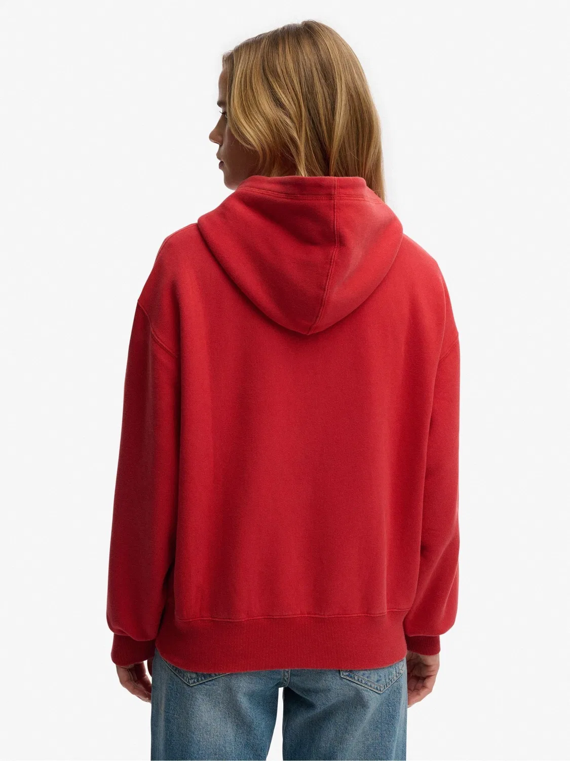 Худи женское свободное Heritage Hamptons Superdry, красное — фото 3
