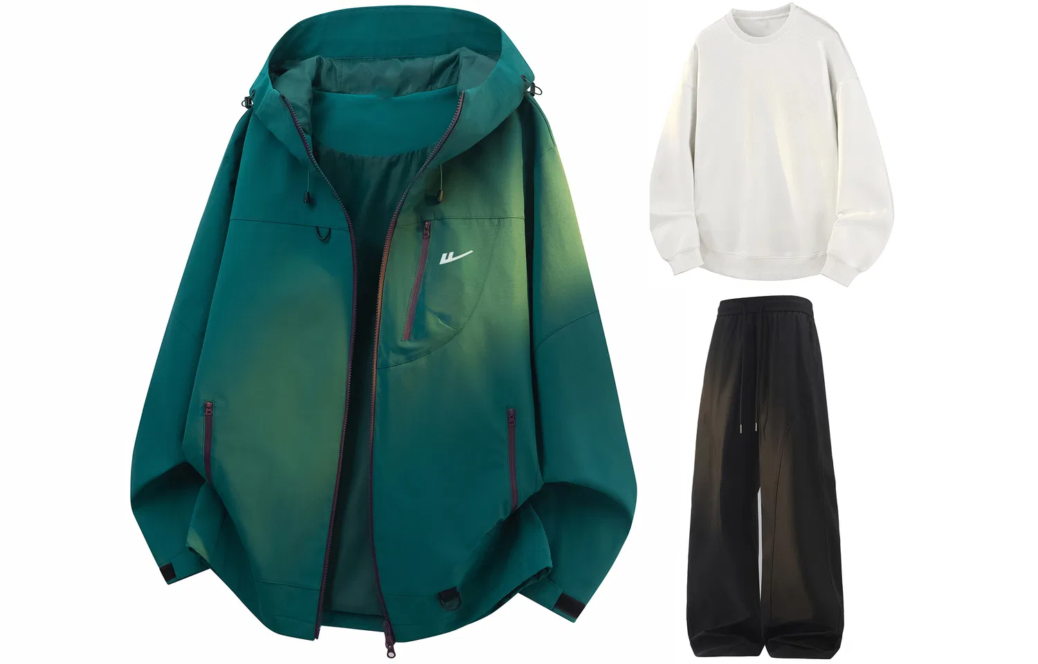 Детский комплект ветровка и брюки Tale Green+White+Black WARRIOR
