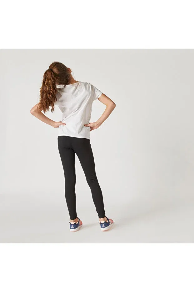 Детские леггинсы для девочек облегающие Decathlon, Black — фото 4