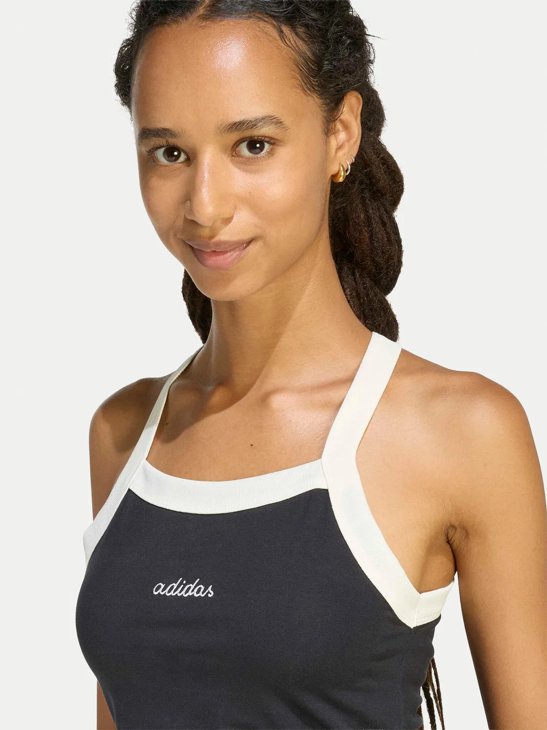 Женский топ облегающего кроя Seasonal Essentials Colorpop Adidas, черный — фото 4