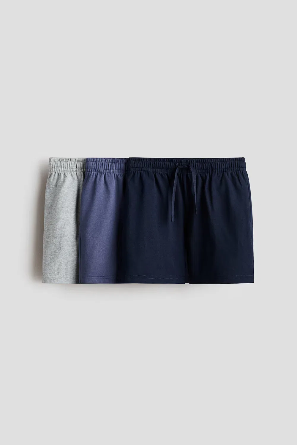 Комплект из 3 шорт из хлопкового трикотажа H&M, Hellgraumeliert/Marineblau